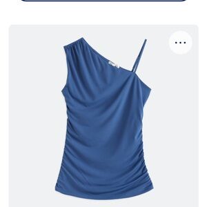 nine britton One-Shoulder Blue Camisole